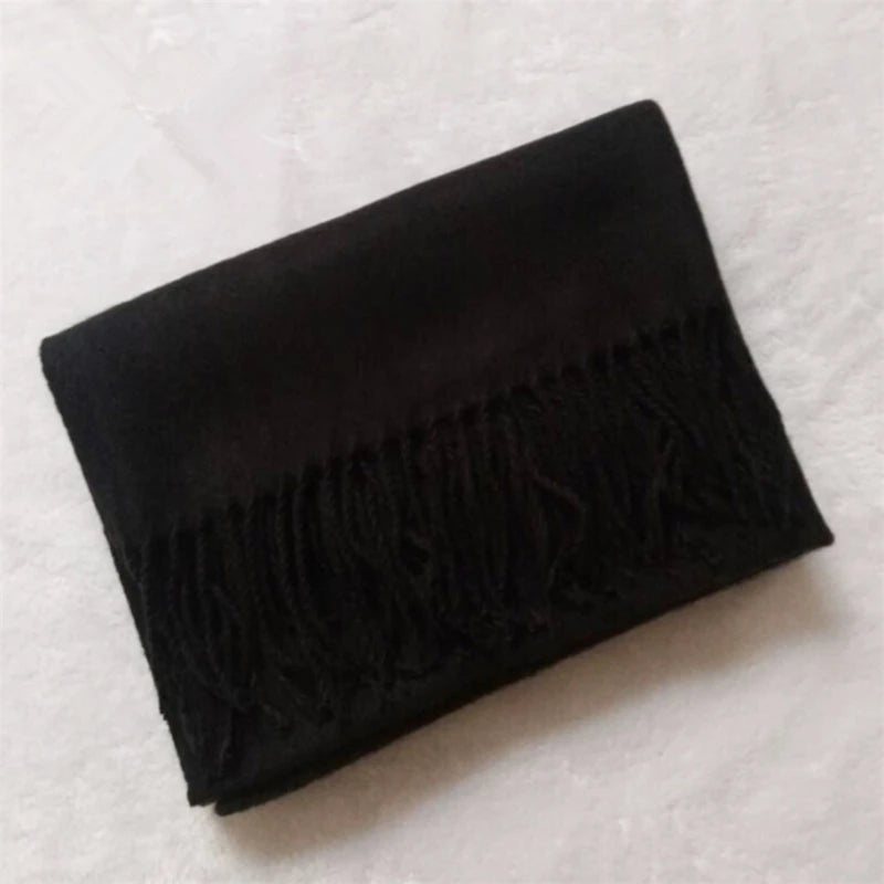 Wool Scarves Winter Soft Warm Cashmere Shawl Thickened Long Tassel Shawl Warm Scarf Fashion Solid Color Women Man Scarf - Free Items Weekend.