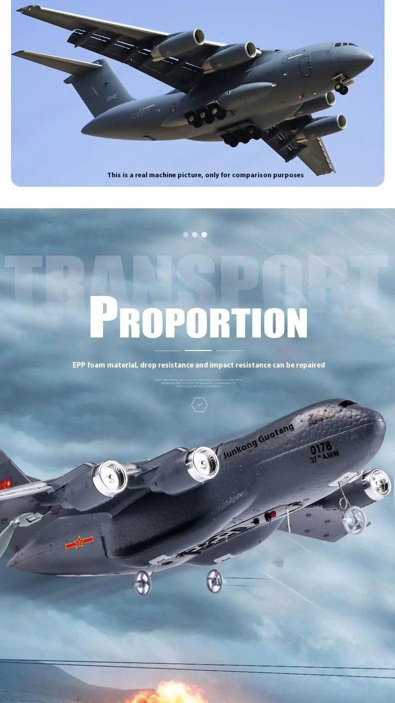 Rc Plane New Product: Chinese Military C17 Transport Aircraft, Y-20 Fixed Wing Qf005b Remote Control Glider, Diy Model Aircraft