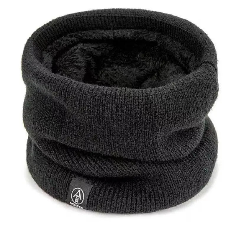 Solid Winter Plush Muffler Woolen Knitting for Women Fleece Ring Bandana Scarf Neck Warmer Buff Thick Cashmere Headband Ski Mask