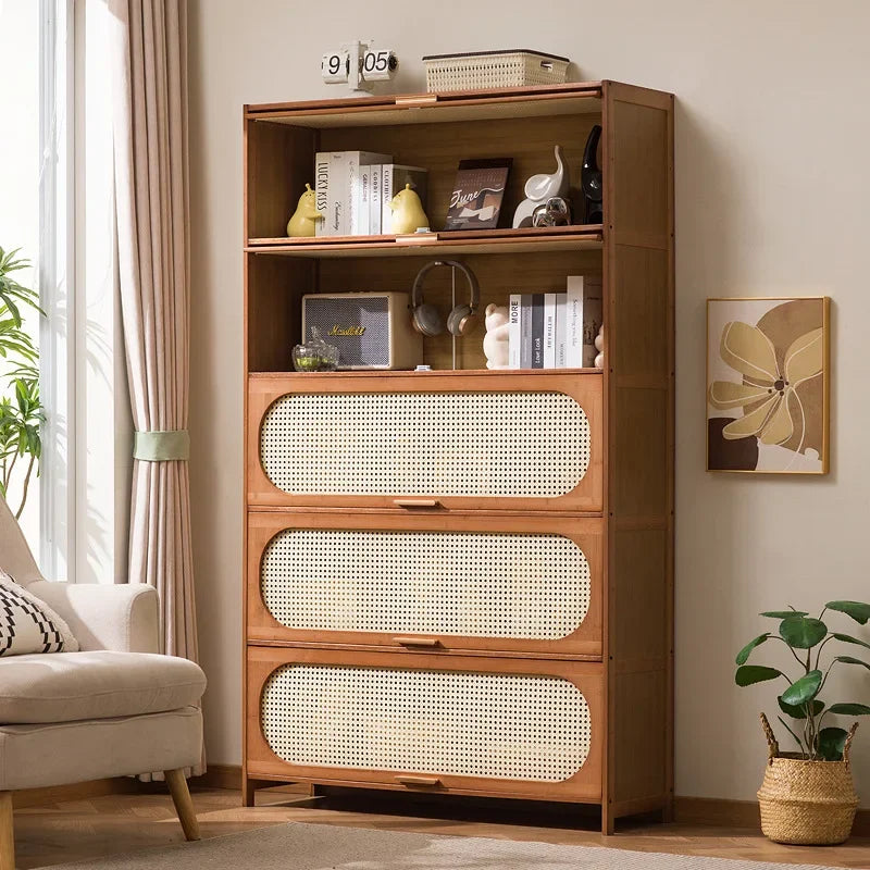Bookshelf Shelf Floor-to-ceiling bookcase Living room against the wall Multi-layer storage cabinet Locker Simple bedroom