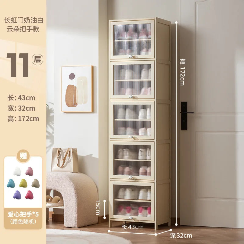 Cream-style Shoe Cabinets Creative Slit Storage Multi-layered Shoe Cabinets Simple Living Room Furniture La Combinaison YSXG