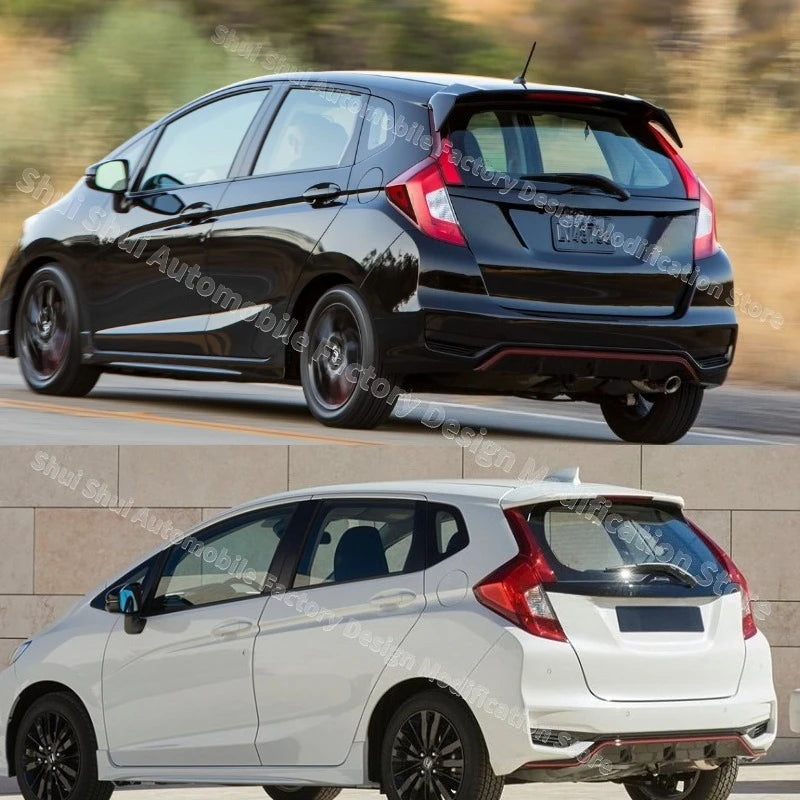 Car Spoiler Wing 2014-2020 for Honda Jazz Fit Gk5 RS Style Rear Tail Fin with Light Roof Lip Guard Board Decoration Accessories