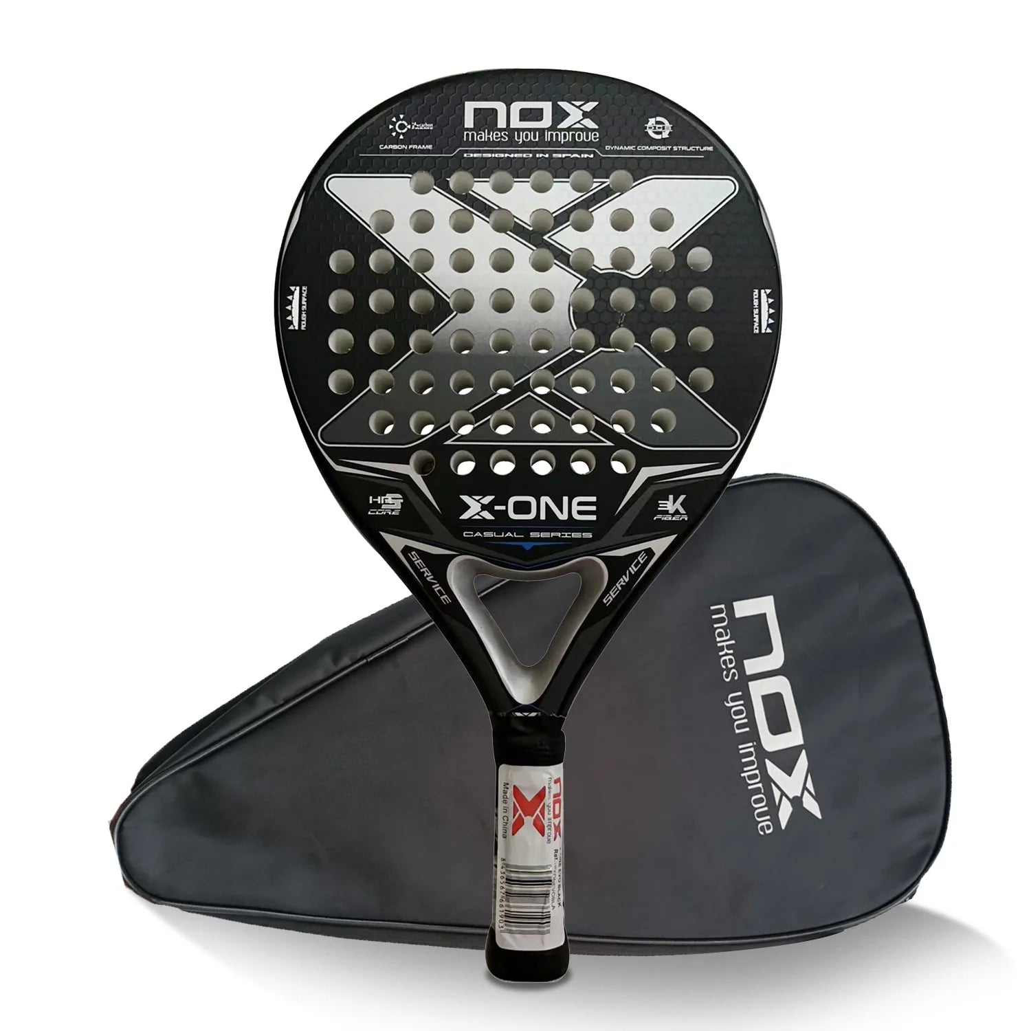 Nox 3K 12K 18K Tennis Paddle Racket,Portable Bag Included,Perfect Gift for Christmas Birthday Holidays,Professional Skill Level