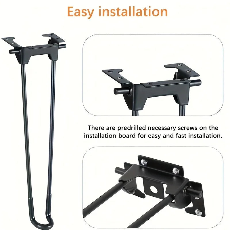 furniture legs, for sofa foldable U-shaped table feet/legs are suitable for coffee tables, computer desks, bedside tables,