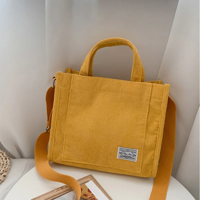 Women Handbag Simple Corduroy Portable Large Capacity HandBag Ins Fashion Trend Small Square Handbag Single Shoulder Bags - Free Items Weekend.