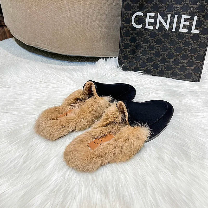 Baotou Half Slippers Women Summer Wear Muller Shoes 2025 New Flat Sandals