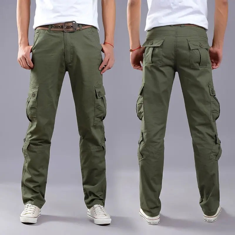Khaki Trousers Man Work Wear Autumn Winter Multipockets Straight Cargo Pants for Men Multi Pocket Baggy Slacks Fashion Cheapest