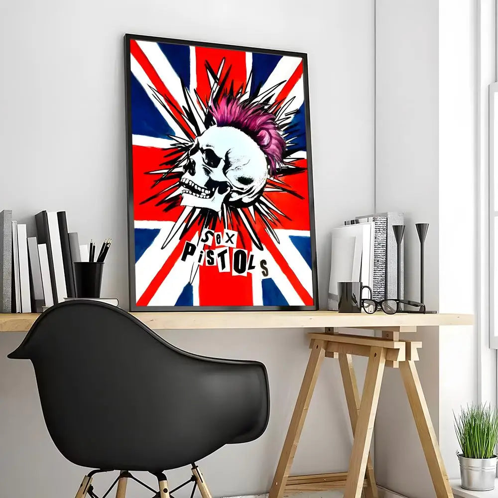 One Of The Influential Punk Band Painting Calligraphy Canvas Poster: Crease Free Waterproof Durable All Space Wall Decor