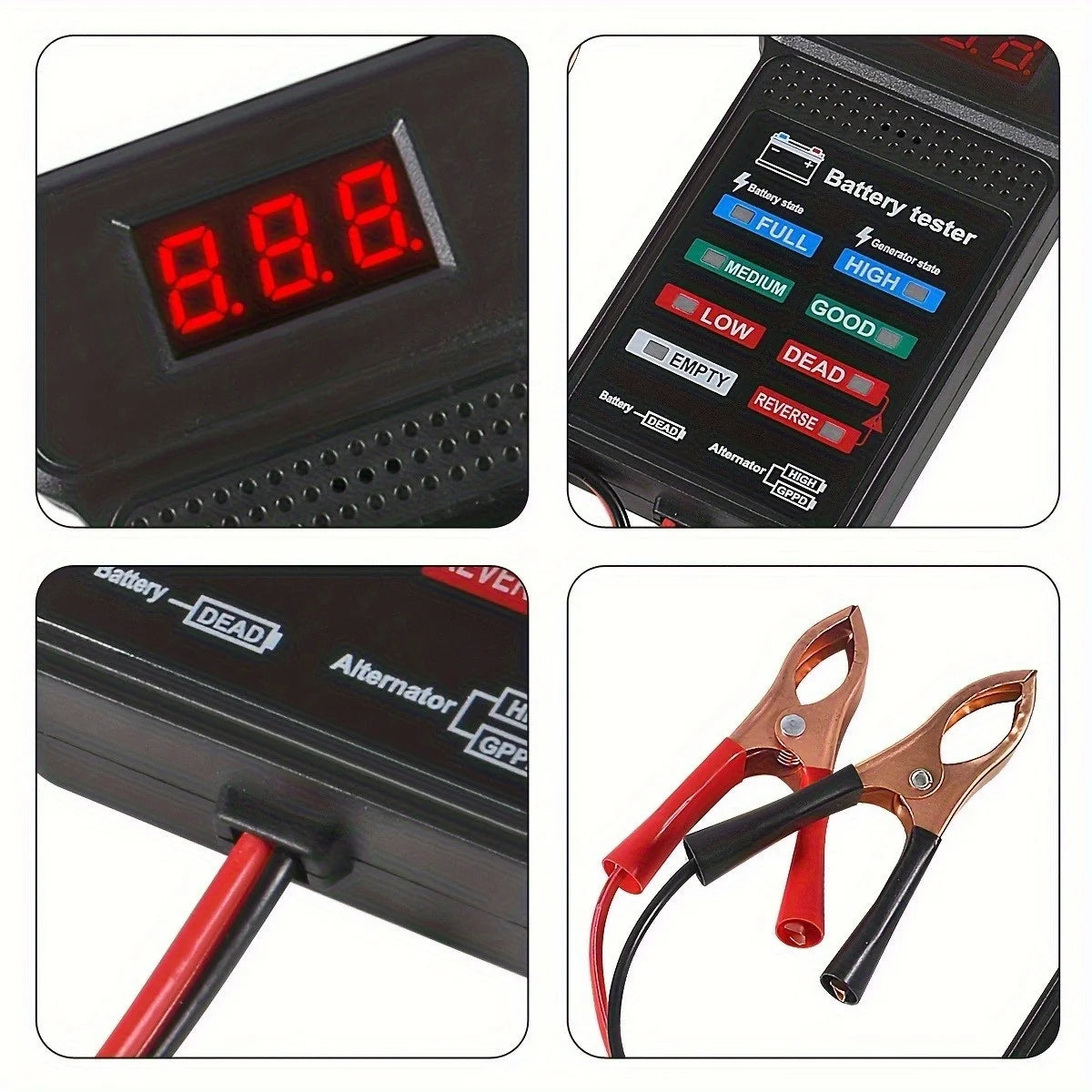 Battery Defect Detection Tool, Battery Health Assessment, Generator Condition Assessment, Battery Diagnostics, Power Equipment Maintenance, Compact Tester, Professional Tester, Reliable Performance, Voltage Tester, Maintenanc