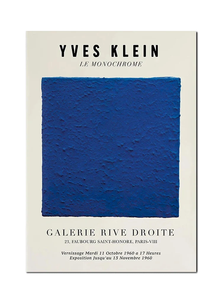 Yves Klein Abstract Blue Soulages Circle Wall Art Minimalist Print Canvas Painting Posters for Living Room Modern Home Decor