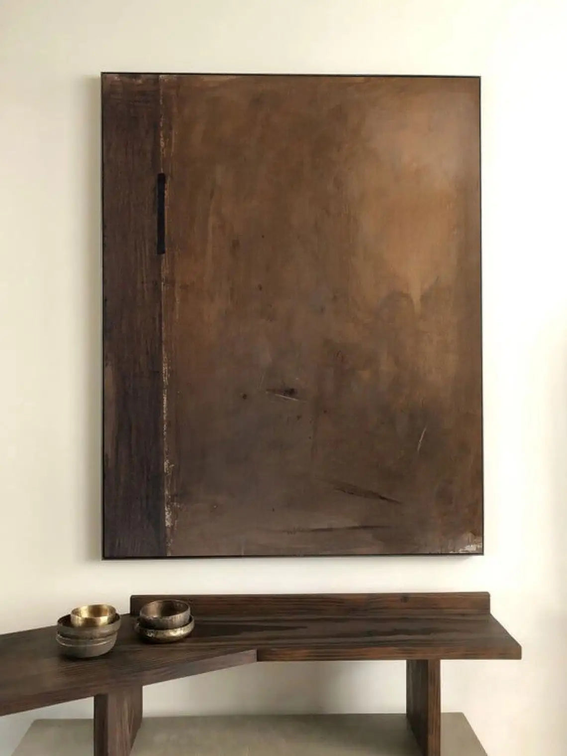 3D Beige Large Canvas Abstract Handmade Oil Painting Brown Simple Wall Art Textured Geometric Art Wall Decor Living Room Deco