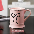 Ceramic Bow Mug for Office Home Milk Breakfast Coffee Cup Women Couple Birthday Gift Souvenir
