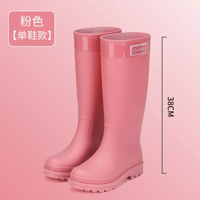 High-Tube Women's Rain Boots Fashionable Korean Style Waterproof Non-Slip Winter Snow Boots Outdoor Wear Cross-Border Popular - Free Item Weekend (50% off).