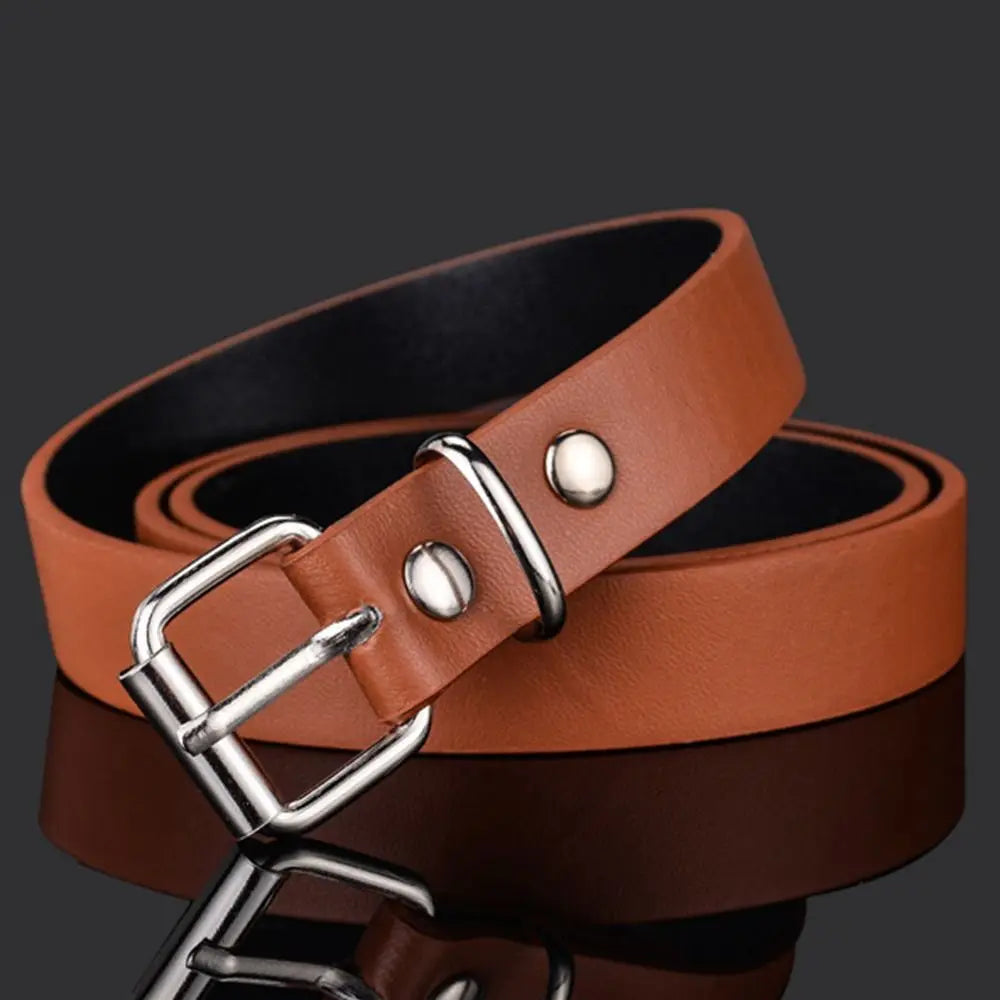 Boys Girls Luxury Design Vintage Retro Pin Buckle Waistband Trouser Dress Belts Children Leather Belt Thin Waist Strap