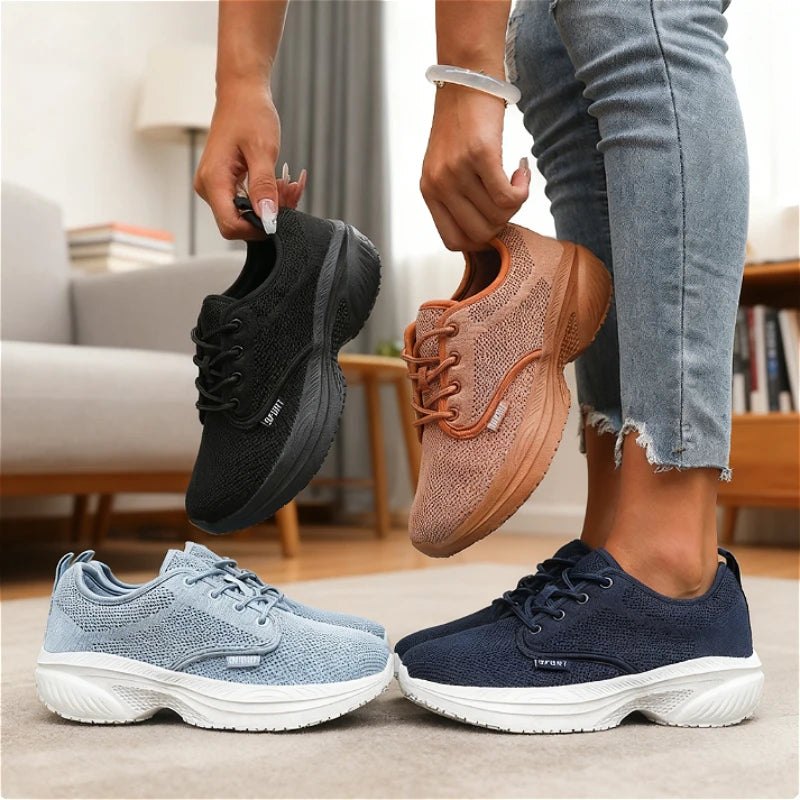 Platform Women Running Shoes Fashion Tennis Thick Barefoot Shoe Breathable Comfortable Wide Toe Simple Fitness Sneakers 2025 New - Free Item Weekend (50% off).