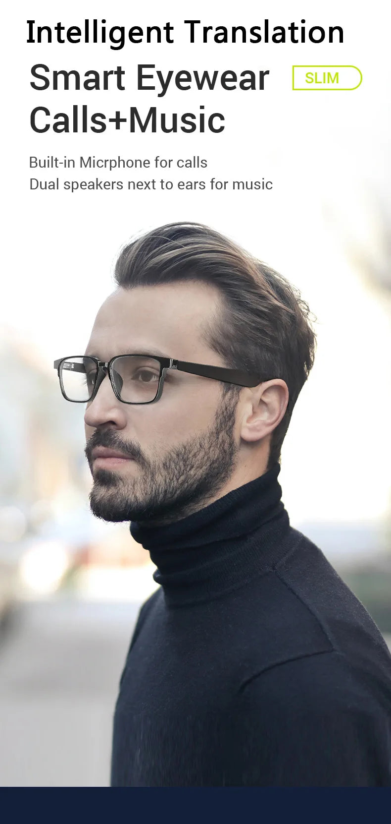 X32 translation glasses AI intelligent translation sunglasses Bluetooth audio glasses translation earphones 3-in-1 package