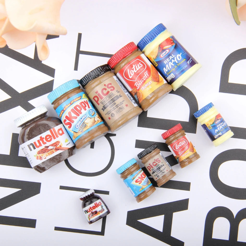 Dollhouse Miniature Food Play Supermarket Simulation Mini Peanut Butter Chocolate Sauce Size Combination Doll Accessories Toys