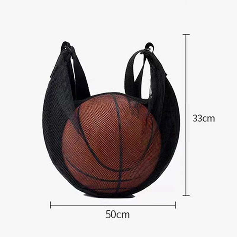 Sports Storage Bag with Zip Closure and Mesh Pocket for Easy Ball Carrying