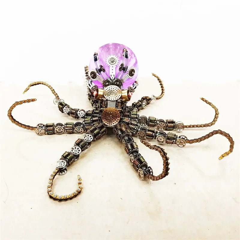 Machinery Octopus DIY Kit - 3D Metal Mechanical Puzzle for Adult Collectors, Challenging Building Project & Desk Ornament
