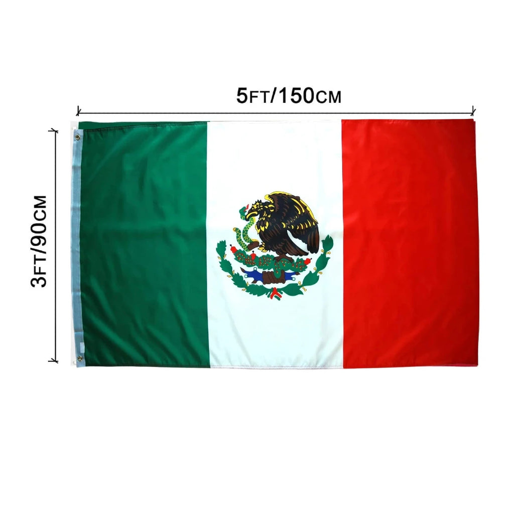 3x5 Mexico Flag - Polyester Mexican Flag with Brass Grommets