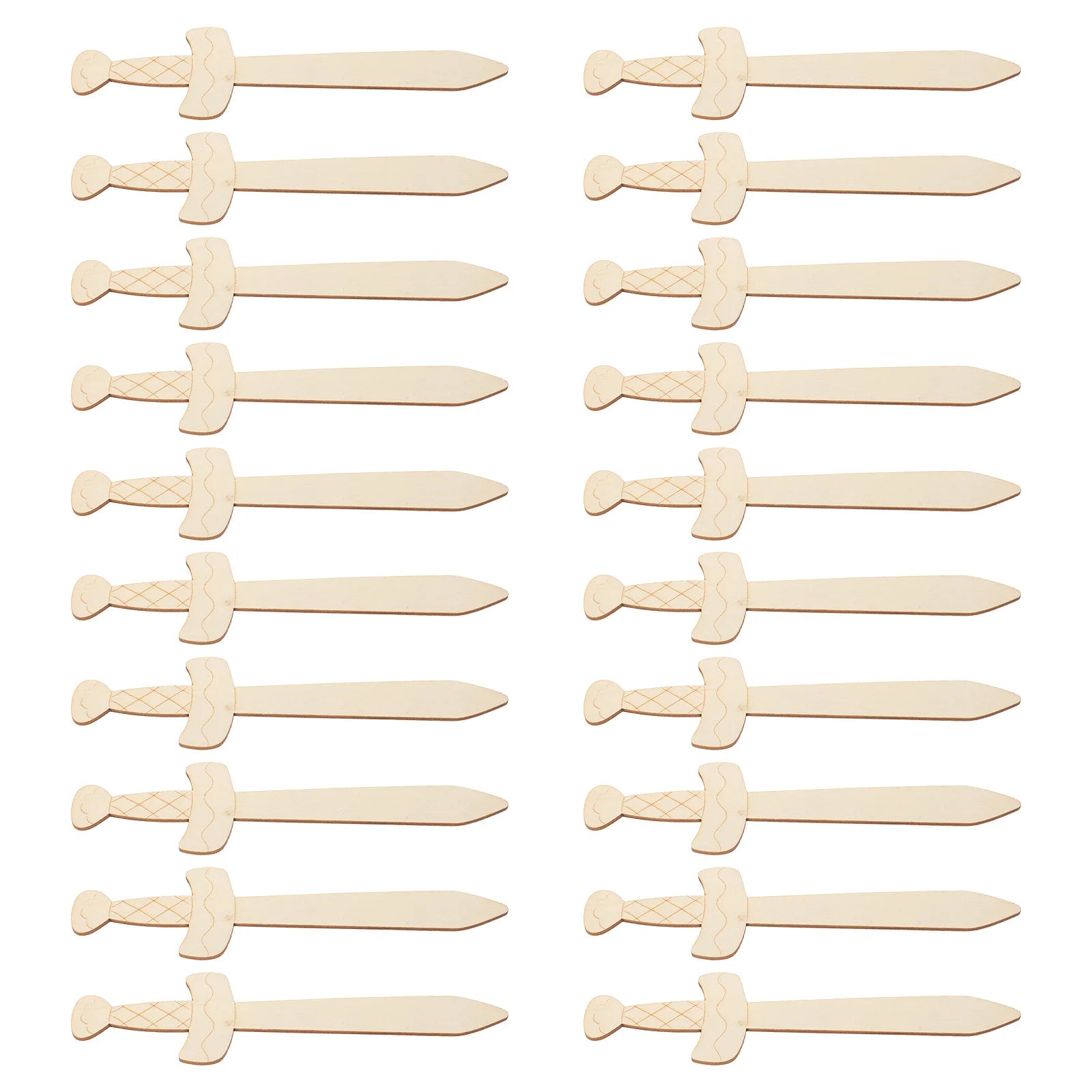 20Pcs Wooden Swords to Decorate Unfinished Pirate Swords Painting Crafts for Kids DIY Art Party Classroom Projects Wood Craft