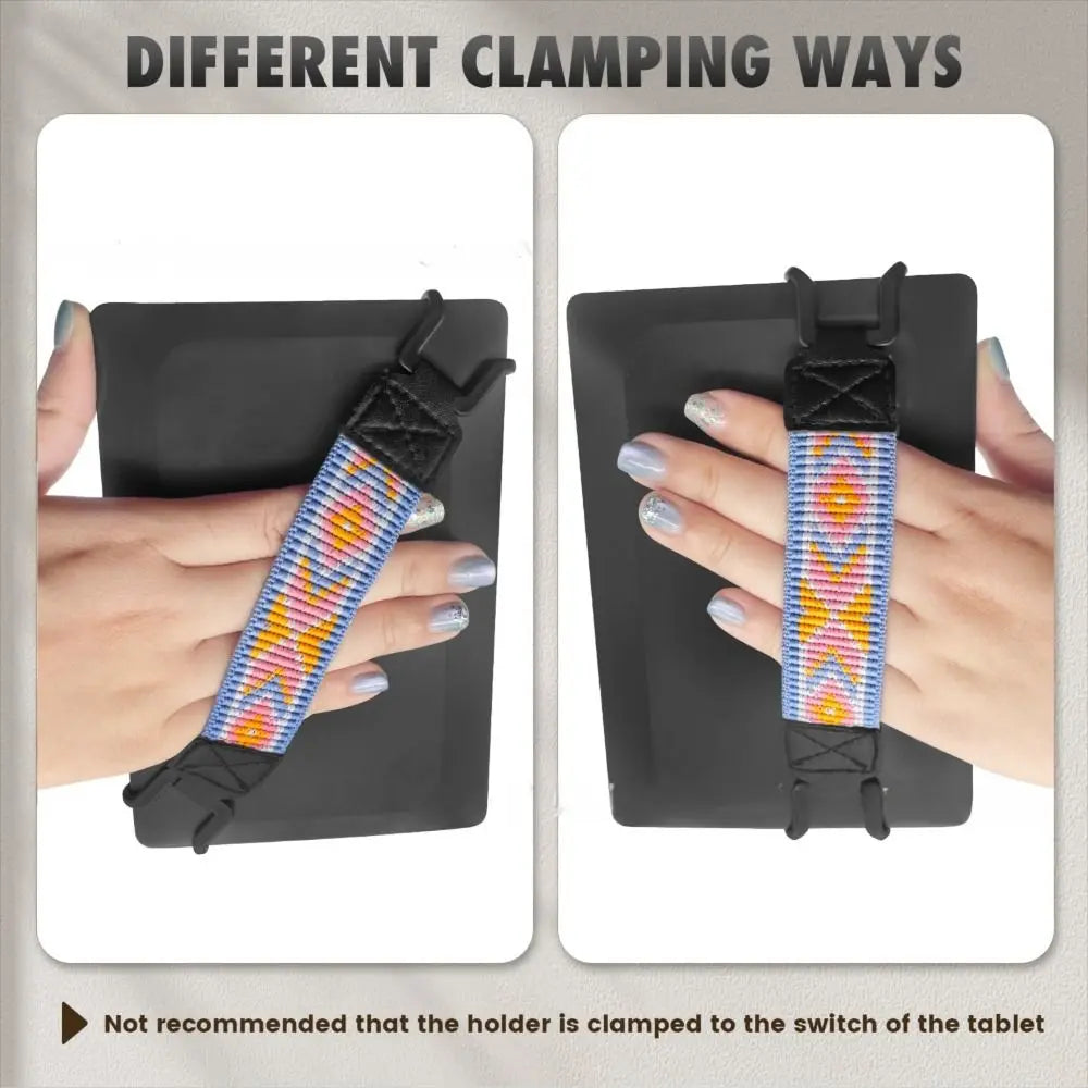 Anti-Slip PU Leather 6-8" eReader Secure Hand Strap Versatile High Elastic Tablet Finger Grip Holder