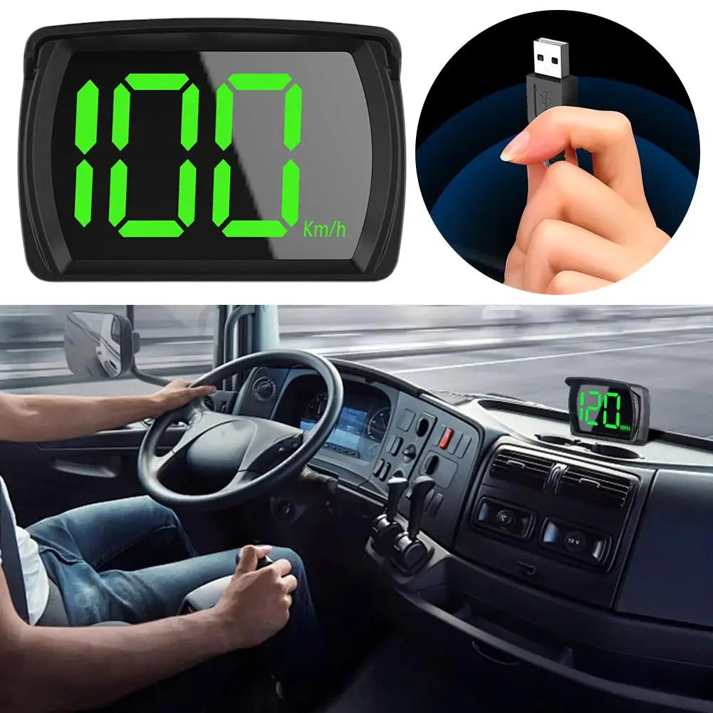 Car Head-Up Display Car GPS Digital Speedometer HUD Big Font Speed Head Up Display KMH Speed Meter Smart Auto Accessories