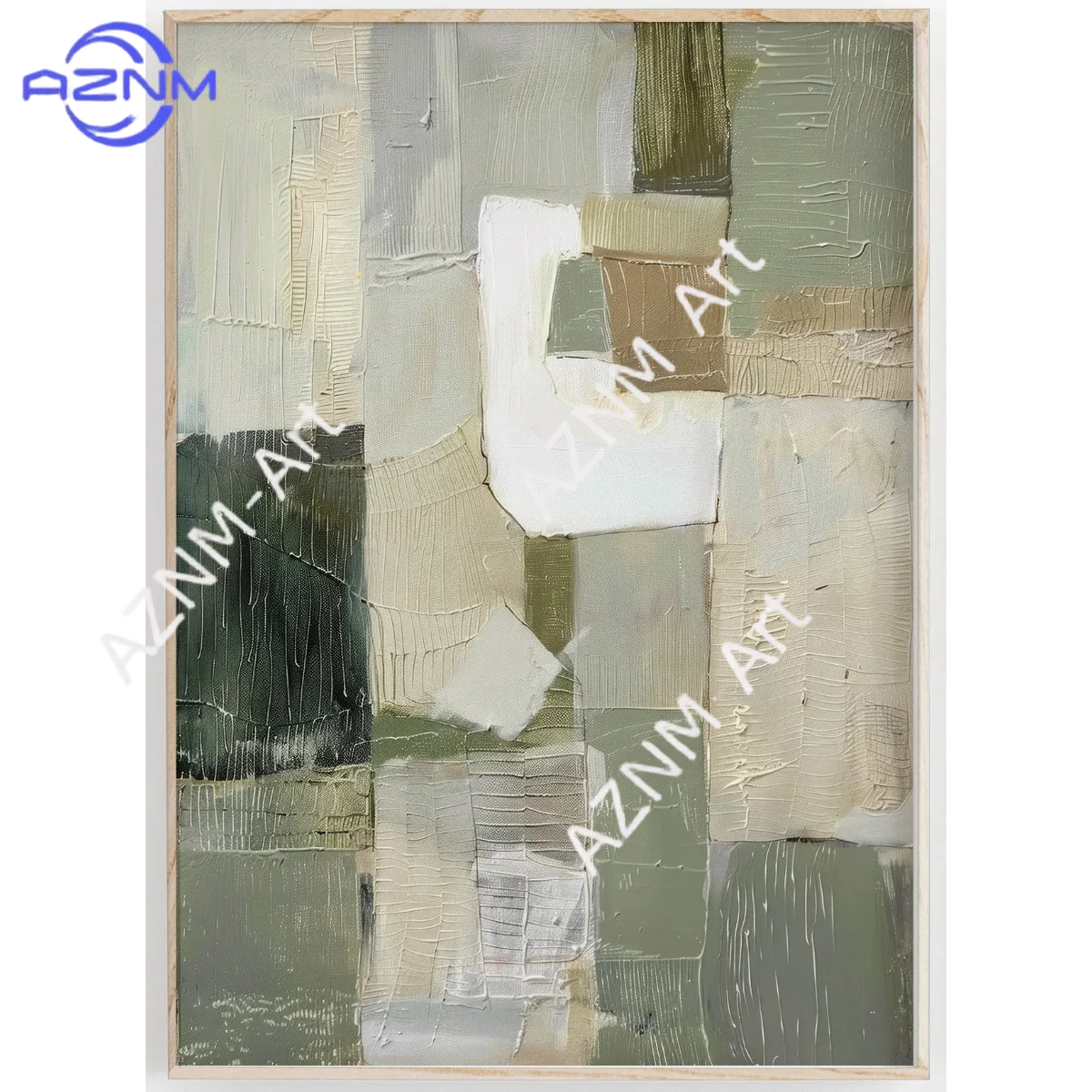 1/2Pcs Green Abstract Painting Set of 2, Neutral Acrylic Print, Sage Pastel Green, Modern Minimalist Poster, Wall Decor