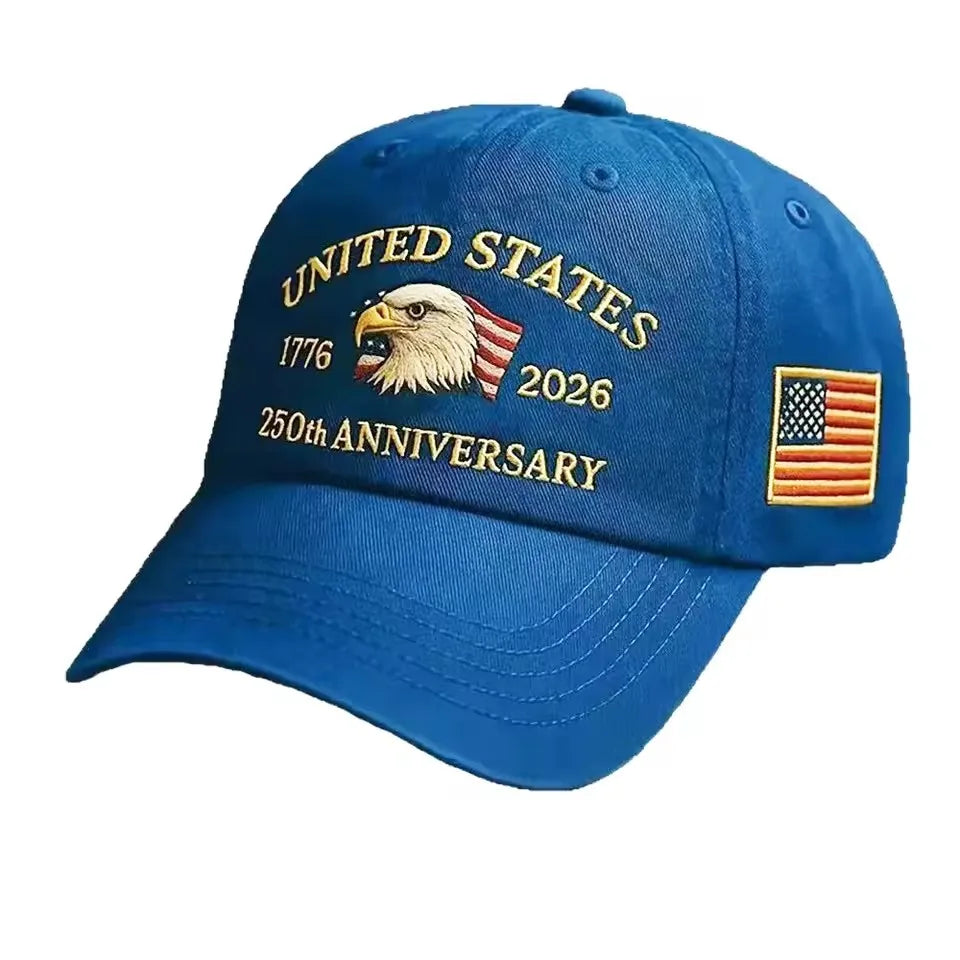 UETEEY 250th Anniversary Hat USA Patriotic Baseball Caps Eagle Embroidered Baseball Hats for Men Women 250 Year Anniversary Cap