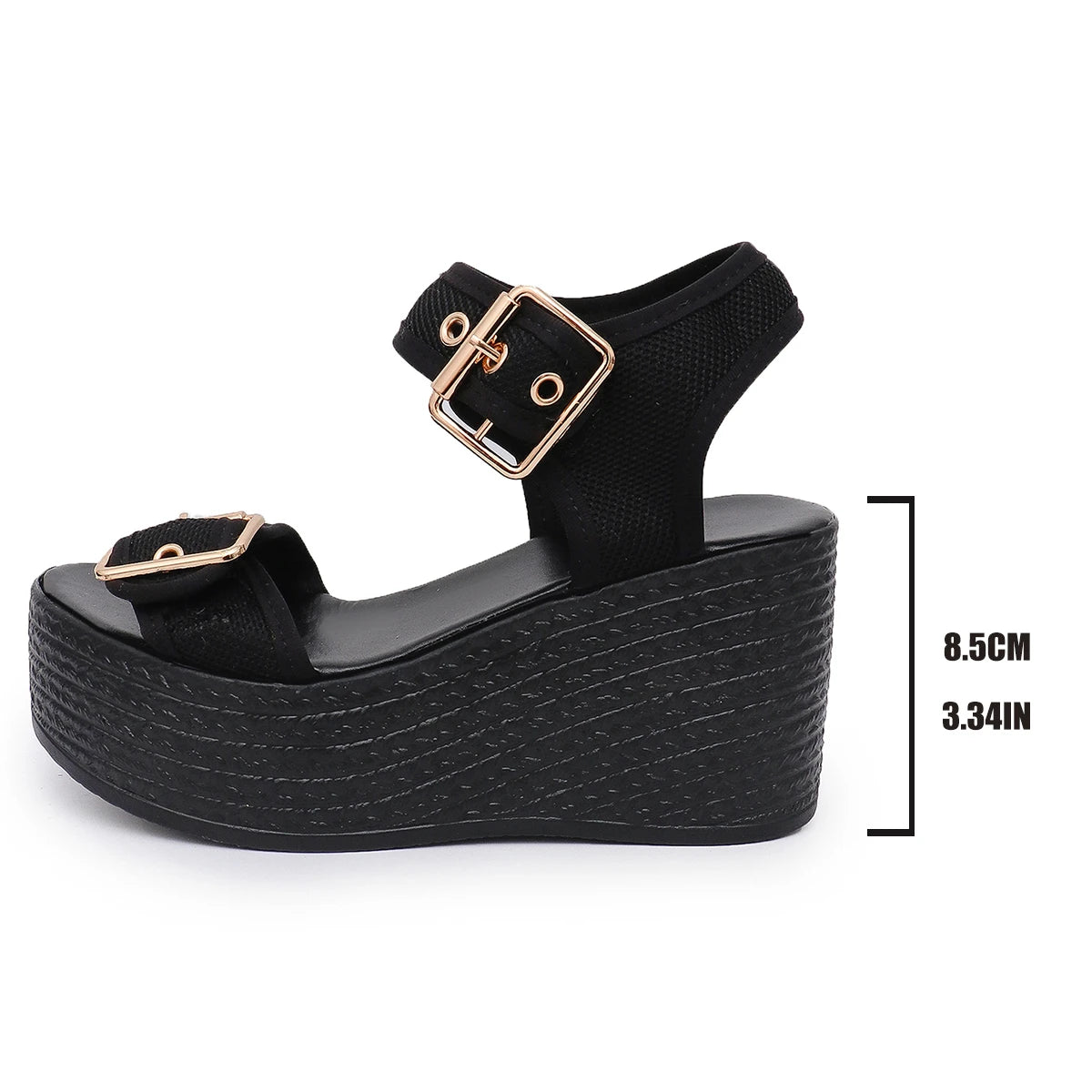 Women Wedge Sandals Thick Bottom Retro Open Toe Ladies Shoes Fashion Platform Plus Size High Heels Sandals Sandalias De Mujer - Free Item Weekend (50% off).