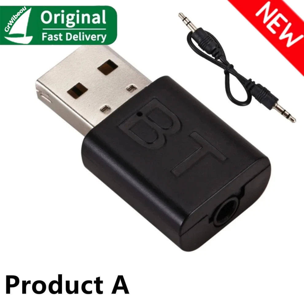 2 in 1 USB Bluetooth 5.0 Adapter Bluetooth Receiver USB Dongle Adapter Bluetooth 5.0 Audio Adapter Transmitter for Laptop Car