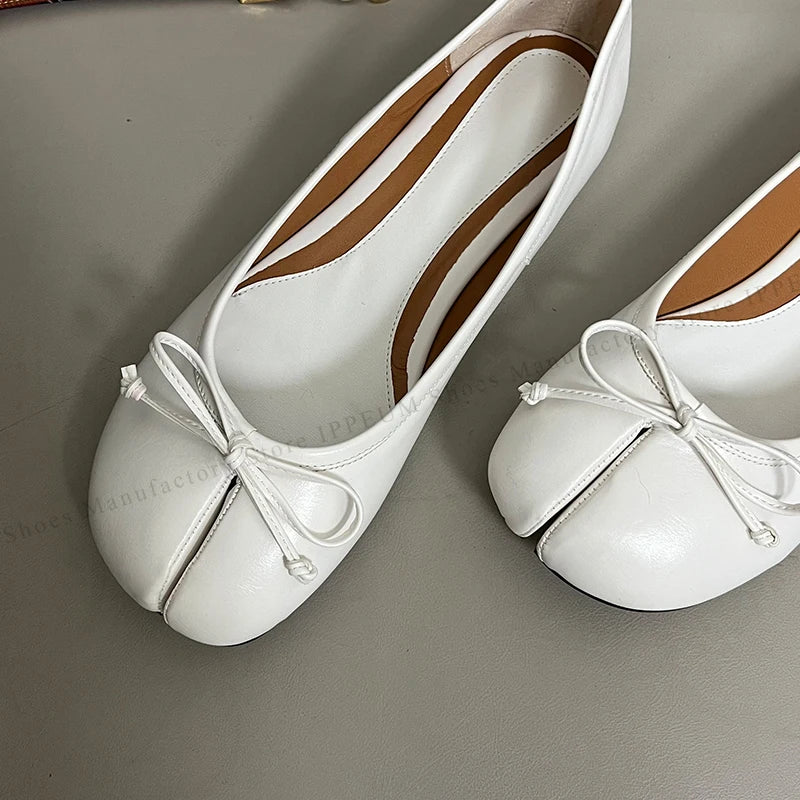 IPPEUM Tabi Footwear For Women 2026 New Fashion 36-44 Size Plus Ballet Flats Shoes With Split Toe