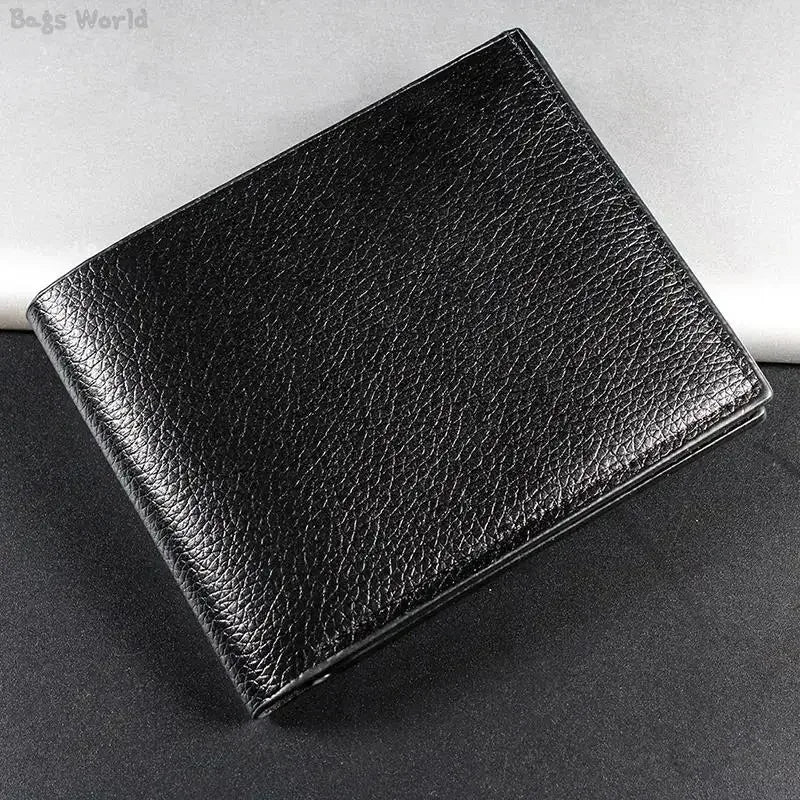 Men's Wallet Genuine Leather Men Wallets Premium Product Real Cowhide Wallets for Man Short Black Walet Portefeuille Homme - Free Item Weekend (50% off).