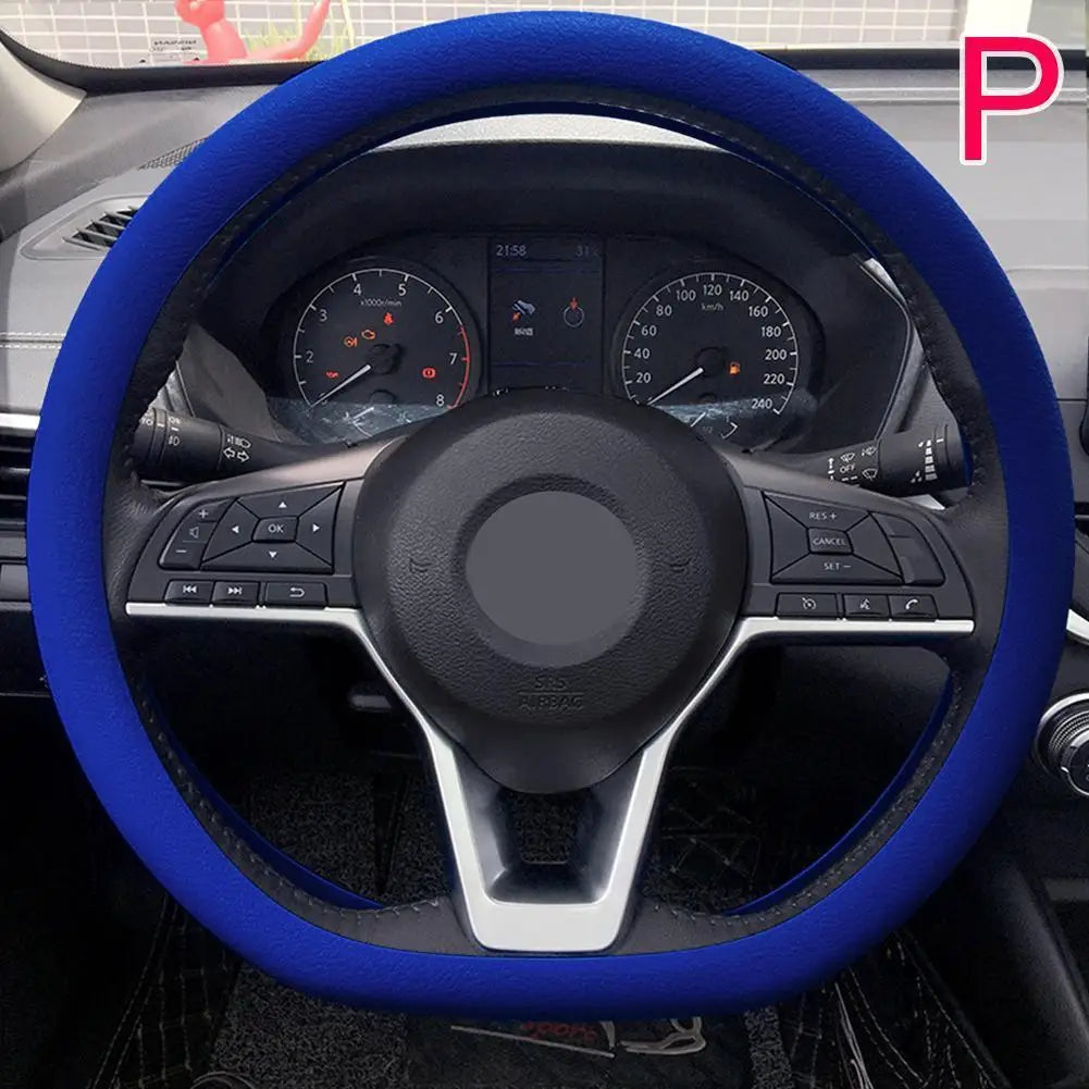 Car Silicone Steering Wheel Cover Men's And Women's Summer Fashion Sweat Wicking Non-slip All-season Model Thin And Soft
