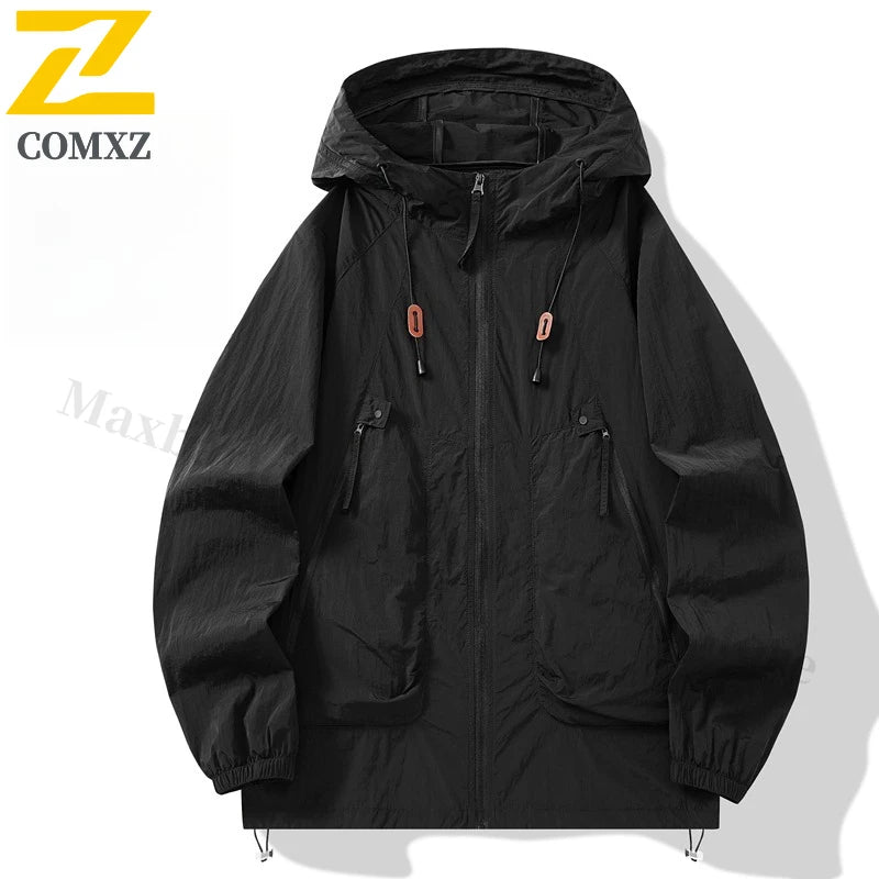 Summer UV Protection Hooded Jacket Unisex UPF50+ Ultra Thin Ice Silk Fishing Skin Coat with Quick-Dry Technology Outdoor Sports