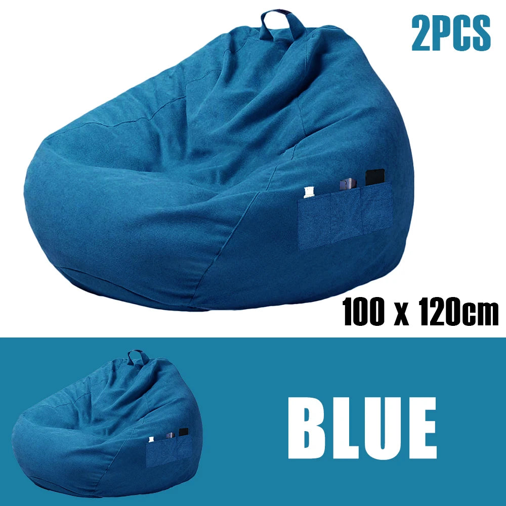 1/2Pcs Lazy Sofa Cover Soft Comfortable Sofa Chair Decorative Breathable Chair Sofa Cover with 3 Side Pocket for Furniture Decor