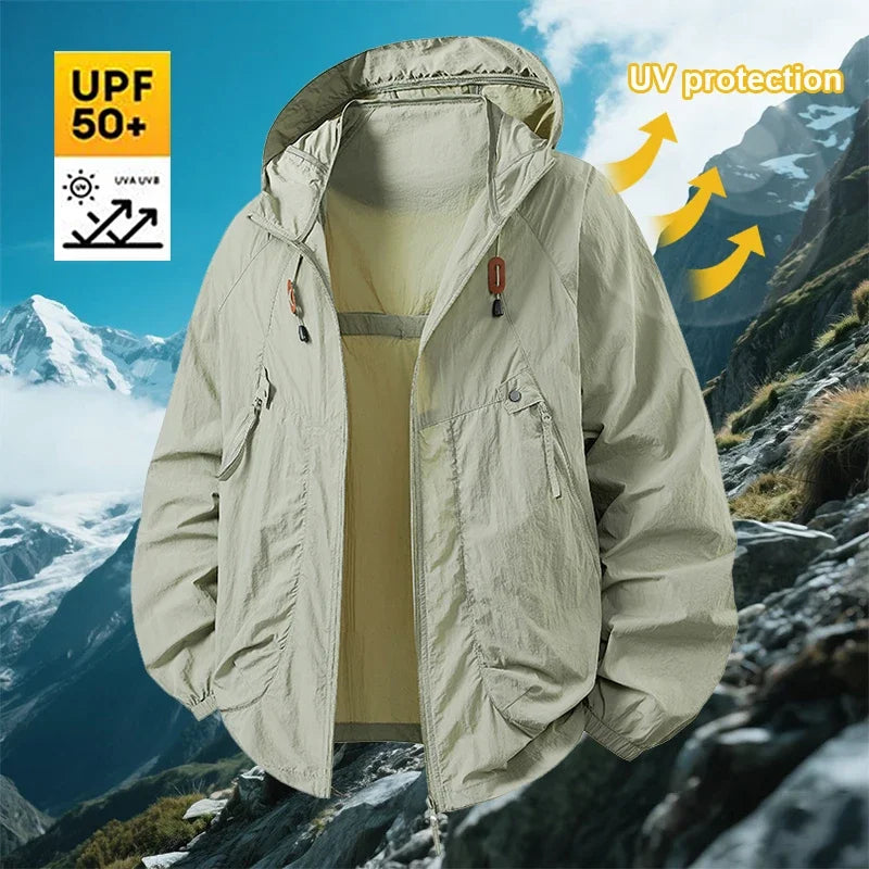 2026 Summer Mens Lightweight Hiking Jacket Outdoor Men Suncreen Breathable Hooded Coats Men Quick Dry Sports Fishing Jackets