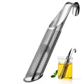 Portable Stainless Steel Tea Maker Brewer with Long Handle Tea Spoon Filter Creative Piping Design for Home Use