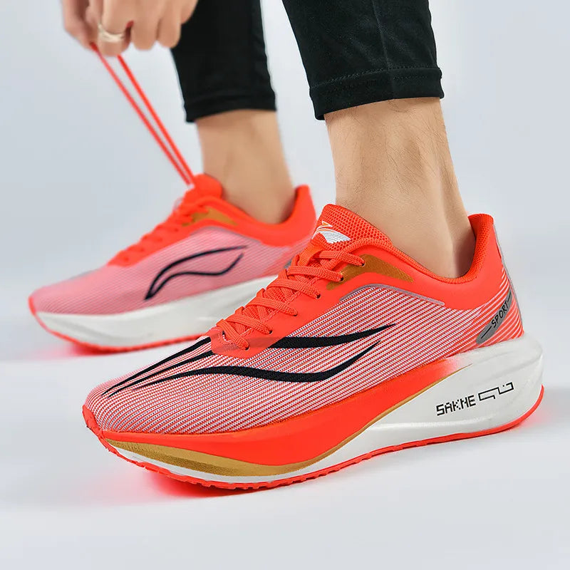 New Running Shoes for Jogging and Marathon Sports, Mesh Fabric with True Carbon Plate, Men's and Women's Hiking Shoes 2025 Men's