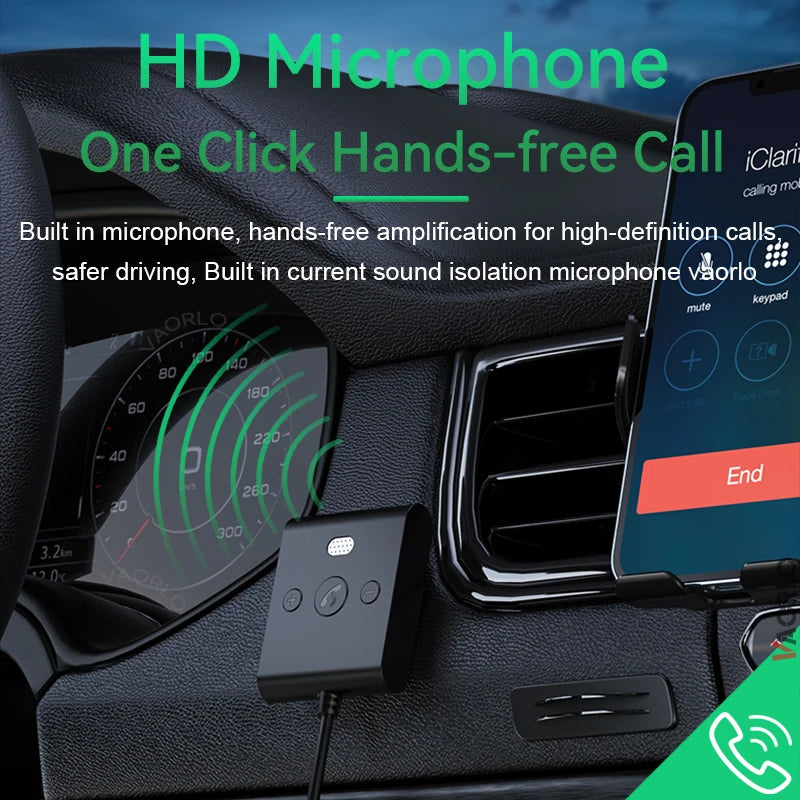 Bluetooth 5.4 Car Kit AUX Audio Receiver 3.5MM USB U-Disk Stereo Wireless Audio Adapter With Mic Handsfree Call Navigation Music