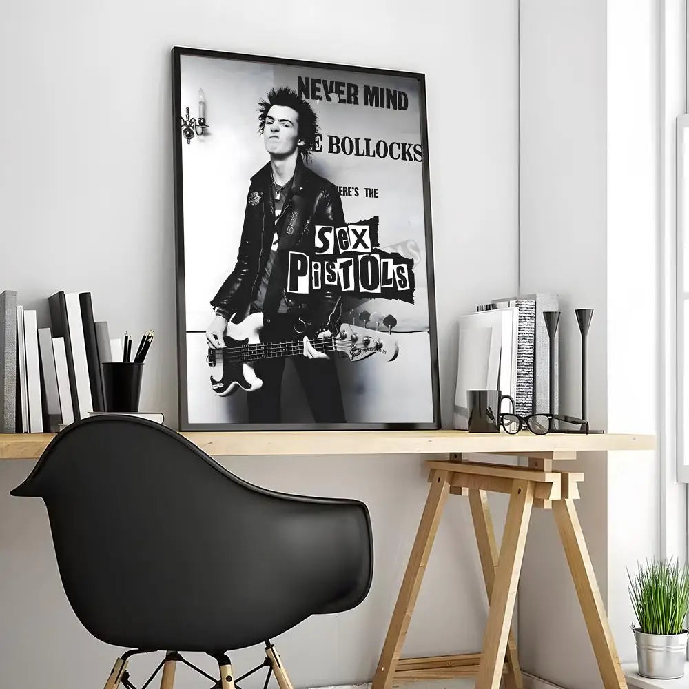 One Of The Influential Punk Band Painting Calligraphy Canvas Poster: Crease Free Waterproof Durable All Space Wall Decor