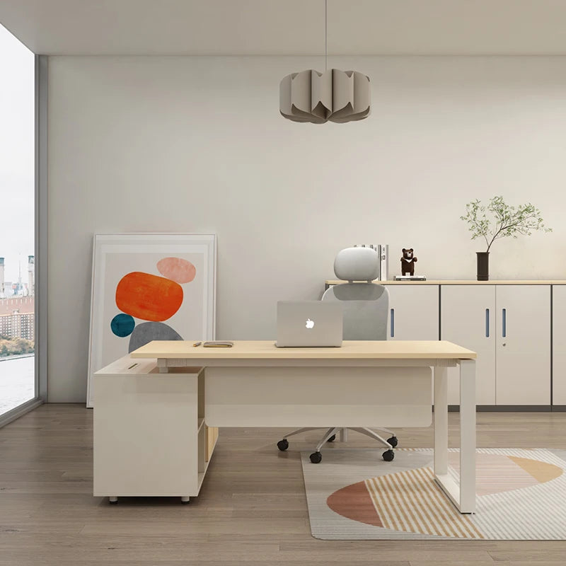 Modern Pc Laptop  Working Table Executive Office Desk With Cabinet Single Computer Desk for Office