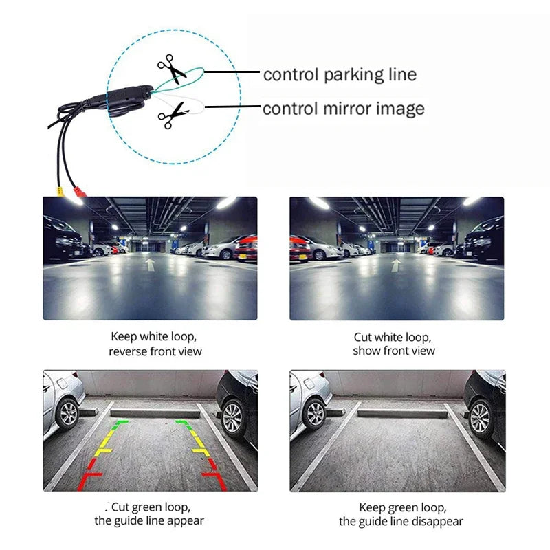 Car high-definition camera, large-angle waterproof CMOS car rear/front/side view reversing camera, rear pull-out camera