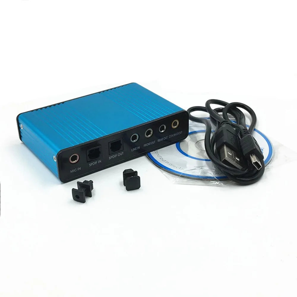 6 Channel 5.1 External USB Sound Card for PC Laptop Desktop Surround Adapter Audio Card USB2.0 Optical S/PDIF Sound Card Adapter
