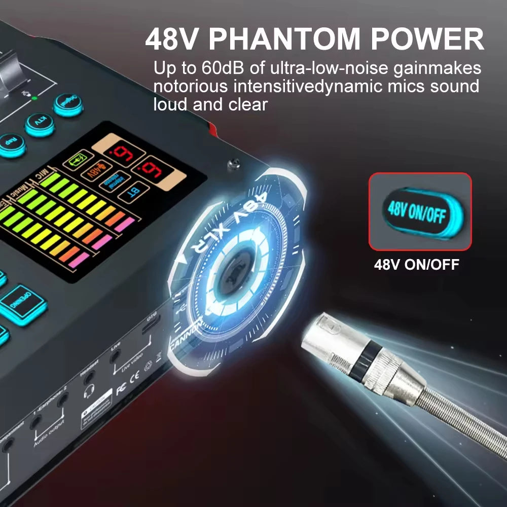 M16 RGB PC Sound Card Podcast Audio Interface Podcast Microphone Podcast Headset Soundcard Audio Interface