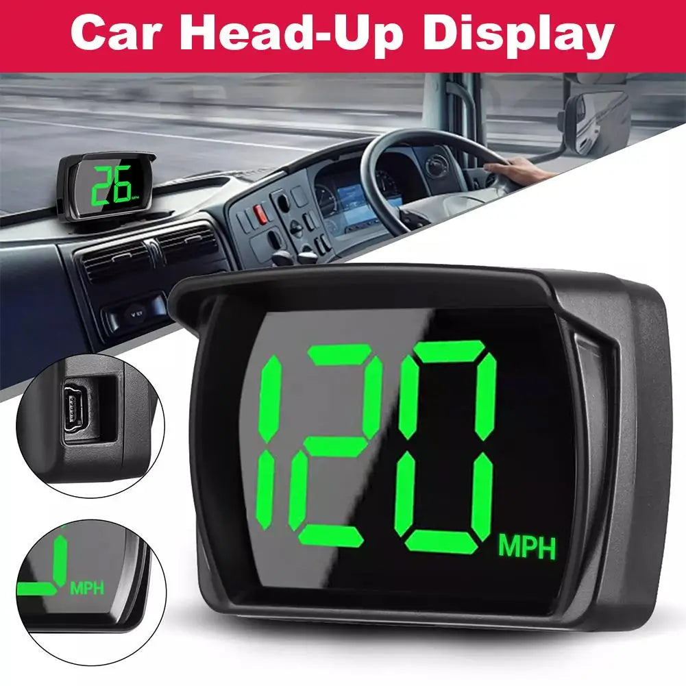 Car Head-Up Display Car GPS Digital Speedometer HUD Big Font Speed Head Up Display KMH Speed Meter Smart Auto Accessories