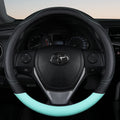 PU Leather Contrast Colour Car Steering Wheel Cover  Sweat Absorbent, Wear Resistant and Non-slip, Universal in All Seasons - Free Item