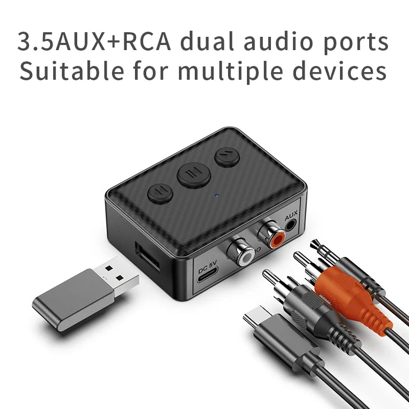 Bluetooth 5.4 Audio Receiver 3.5mm AUX RCA USB U-Disk Stereo Music Wireless Audio Adapter For PC TV Car Kit Speaker Amplifier - Free Item
