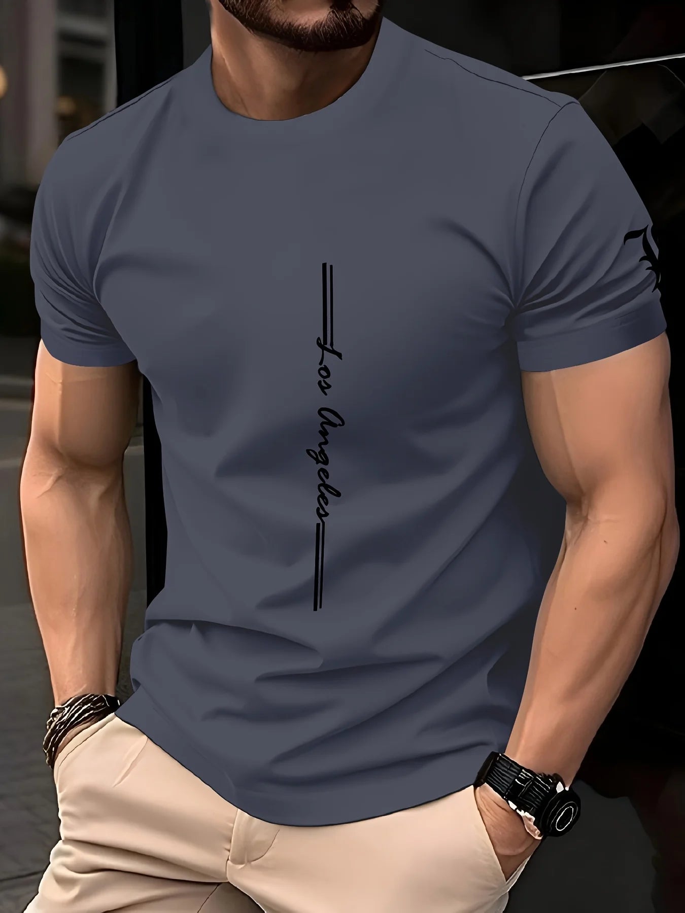 2025 Classic Men's T-shirt Clothing Simple Casual Men's Short Sleeve T-shirts Solid Color Letter Print O-neck T Shirt for Men