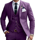 Three-piece suit solid color slim fit suitable for evening banquets and parties It consists a waistcoat a jacket and trousers